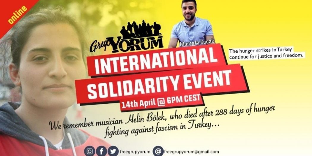 Εκδήλωση Διεθνιστικής Αλληλεγγύης στο Διαδίκτυο για τους Τούρκους Απεργούς πείνας | Τρίτη 14 Απριλίου