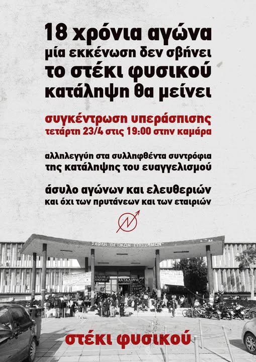 Το χρονικό της εκκένωσης του Στεκιού Φυσικού ΑΠΘ